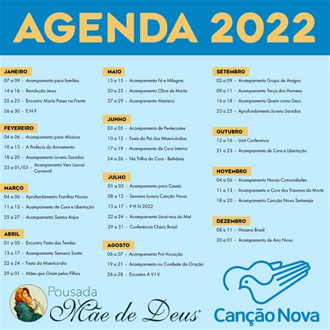 agenda canção nova 2022